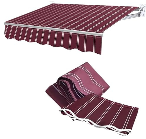 Telo Di Ricambio Per Tenda Da Sole Retrattile, 2.5x2m 3x2.5m Tessuto Di Ricambio Per Tenda Da Giardino, Impermeabile Copertura Avvolgibile Per Balcone(Red,3.5x2.5m/11.5x8ft)
