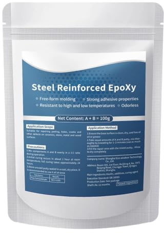 Stucco per Metallo | Forte Adesione Resistente al Calore Impermeabile 100g | Strumento di Riparazione in Stucco Epossidico | per Restauro Modelli Figure, Artigianato, Produzione e Sagomatura