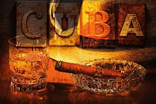 Schatzmix SM-0027 Blechschild Cuba Havanna Zigarre & Cocktail Metallschild Wanddeko 20x30 tin Sign