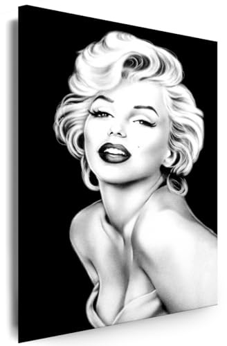 Myartstyle - Bilder Marilyn M. 80 x 60 cm Leinwandbilder Xxl - 1 Teilige Wandbilder Hollywood Legenden Film Kunstdrucke w-S-2020-50