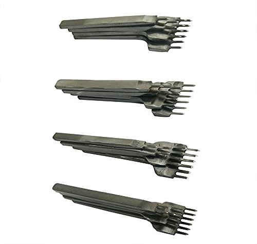 Lotatheta 1 + 2 + 4 + 6 Zinken Graving Leder Craft Tools Loch Schnürung Punch Meißel DIY Stitching Tool Set 3,4,5,6 mm (5 mm)