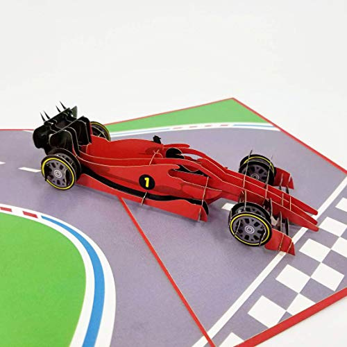 Pop Card Express Racing Car 3D Pop Up Greeting Card - Formula One, F1, Happy Birthday, Congratulations, Car Lover, Just Because, Friendship, Thank You, Father's Day