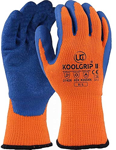 UCI Koolgrip-II Thick Latex Palm Coated Gloves - Orange Hi-vis - XXL - 1 Pair