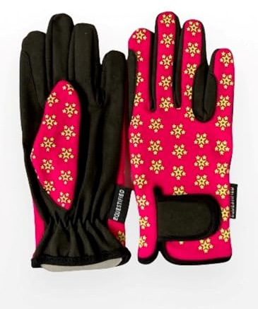 Equestified Youth Equestrian Gloves with STAR Design for Girls & Boys Children Gloves All Weather Outdoor Sports Gloves Horse Riding (8-10 Years, Pink)