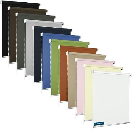 TEXMAXX® Verdunklungsrollo mit Bohren - 180 x 180cm (Rollobreite 184cm) in Hellgrau/Thermorollo/Fenster Rollos für innen/Sonnenschutz Fenster innen/Rollos für Fenster mit Bohren inkl. Zubehör
