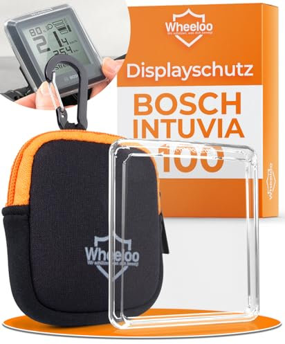 Wheeloo Bosch Intuvia 100 Displayschutz Set I 2 STK. E-Bike Schutzhülle transparent & wasserabweisend I Ebike Display Schutz I Fahrrad Zubehör I E Bike Abdeckung I Pedelec Transportschutz für Tacho