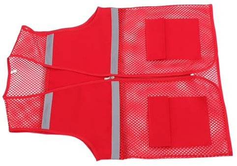 jojofuny Reflektierende Warnweste Mesh Mit Reißverschluss Und Taschen Atmungsaktive Sicherheitsweste Aus Netzgewebe Hochsichtbar Für Bauarbeiter Müllwerker Und Straßenarbeiter Größe Xxxl