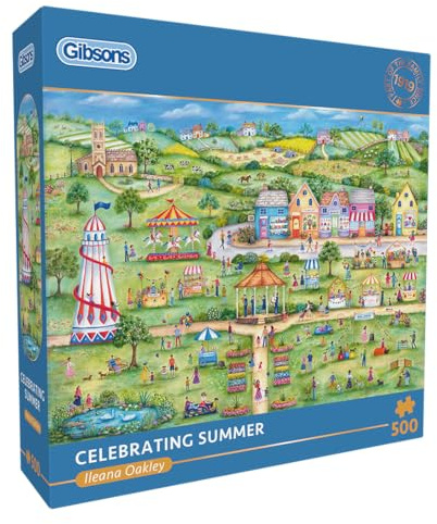 Gibsons Celebrating Summer 500 Piece Jigsaw Puzzle for Adults - Countryside Fair Artwork by Ileana Oakley - Premium Sustainable Puzzle Made in UK/EU