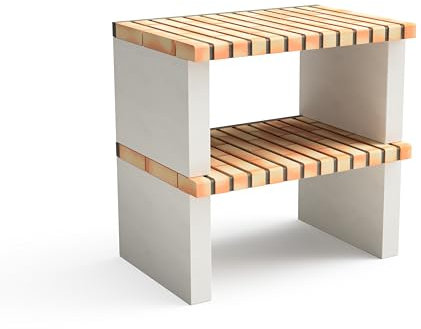 Movelar - Seitenständer des Nazca-Moduls für vorgefertigten Grill (weiß, orange - 86,5 x 58 x 58 cm) - Verwendung im Freien
