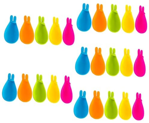 Holibanna 5 Series Soporte Para Bolsitas De Té De Colores Conejito Soporte Para Bolsita De Té De Conejo Percha Colgador De Té De Oficina Titular De Las Hojas De Té Gel De Sílice 5 Piezas X 5