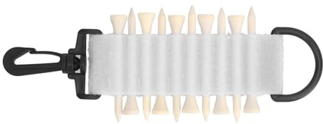 10 tees golf tee hållare med krok multifunktion praktisk bärbar golf tee bärare förvaring väska för bälte (Vit)