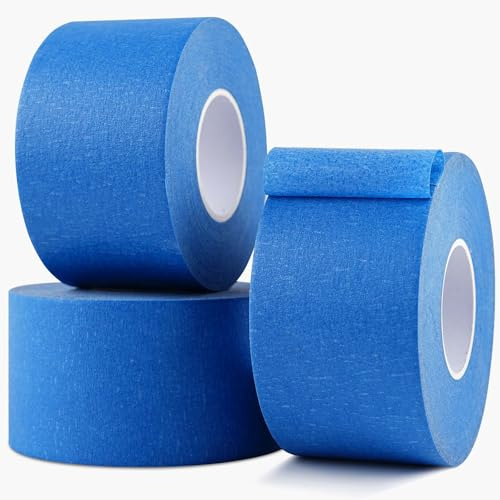 Gicare 3 Rolle Malerkrepp Masking Tape 50mm x 50m Abklebeband Maler für Malerarbeiten, Kreppband Malerband Standard Papierklebeband UV Maler Klebeband für Farbtrennung Renovierungen(Blau)