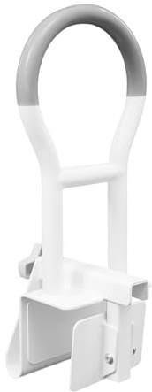Maniglia per vasca da bagno, aiuto per entrare e uscire per anziani in acciaio al carbonio con rivestimento in PVC bianco e grigio per una presa sicura nella vasca da bagno