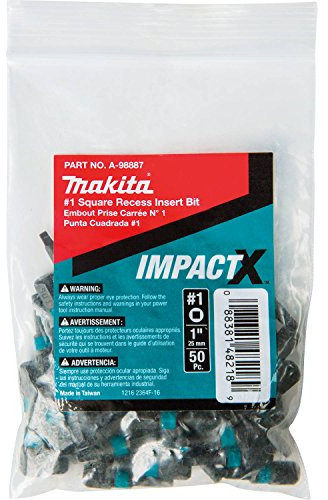 Makita ImpactX # 1 quadratisch Aussparung 1 ″ Einlage Bit, A-98887 0 wattsW, 0 voltsV