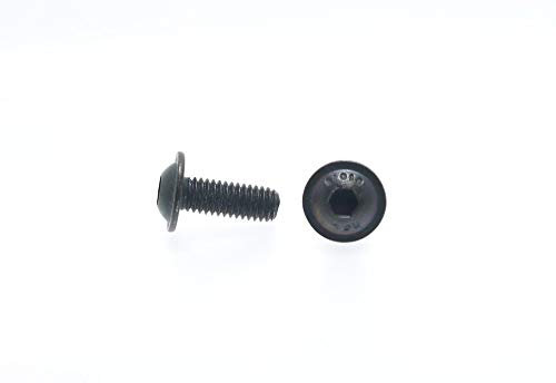 25 Stk Linsenkopfschraube mit Flansch ISO 7380-2 M6 x 12 mm - Stahl 10.9 schwarz verzinkt