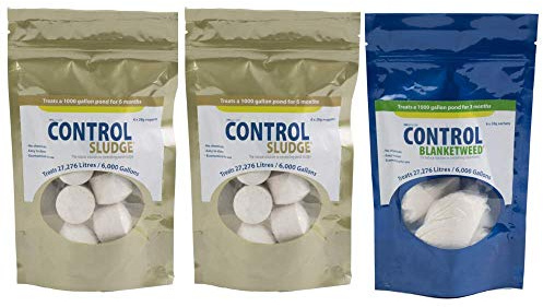 Swell Control Sludge and Blanketweed 3 Pack. Pond Clear Water Treatment, Pond Algae Remover, Sludge Remover and Pond Cleaner