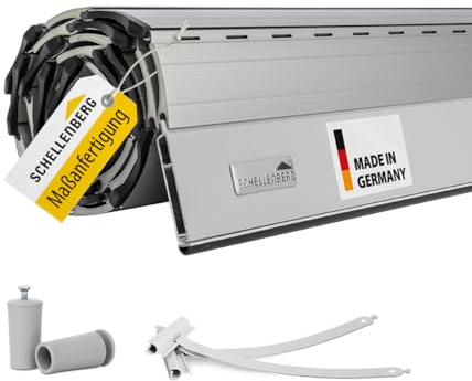 Schellenberg Rolladen Maßanfertigung, Rolladenpanzer Aluminium, Auswählbar: Breite 50-200 cm, Höhe 100-230 cm, System Mini, Farben Grau, Anthrazit, Silber, Weiß