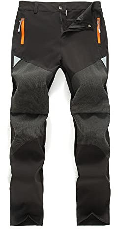 Daysskk Arbeitshose Kinder Zip Off Hose Sommer Softshellhose Jungen Wanderhose Schnelltrocknend Trekkinghose Outdoorhose Wasserdicht Funktionshose Schwarz 110