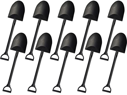 OaaXbbECco Novelty Mini Shovel Shape Spoons Cute Disposable Plastic Dessert Spoons (50)