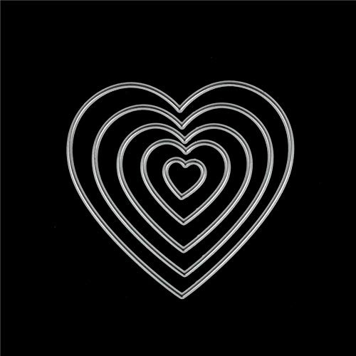 5 Stücke Liebe Herz Form Metallschneidestempel Schablone Scrapbooking Prägealbum Papier Fotokarte Handmade Geometrische Die Album Buch Scrapbooking