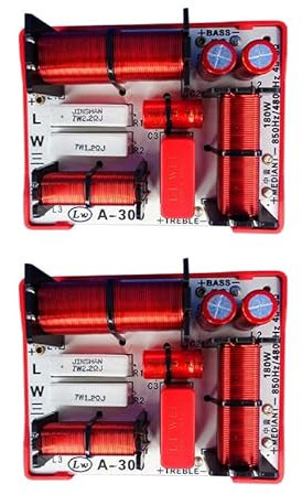 JINGERL 2 stücke Frequenzteiler 3 Wege 180W Höhenmitte Subwoofer Crossover Filter 850Hz 4800Hz Kreuzfrequenz 4Ohm 8Ohm Lautsprecher (Size : 2 Piece)