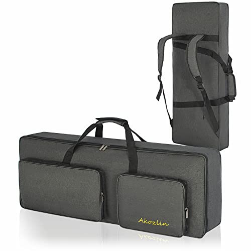 AKOZLIN Keyboard-Tasche, tragbar, langlebig, gepolstert, Universal, wasserdicht, Oxford-Stoff, dicke Gigbag mit 10 mm Perle gepolstert, 49 Tasten – Länge 34 cm, Modern