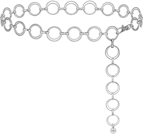 HIQUACC Women's Chain Belt Metal Waist Belt Chunky Belly Link Belt