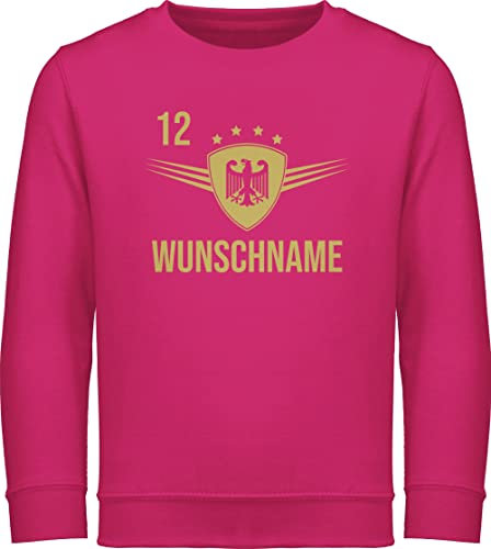 Sweater Kinder Sweatshirt Jungen Mädchen Pullover - 2026 Fussball WM Fanartikel - Deutschland mit Namen und Nummer - 116 (5/6 Jahre) - Fuchsia - fußball Trikot em 2024 fußball. 12 Name