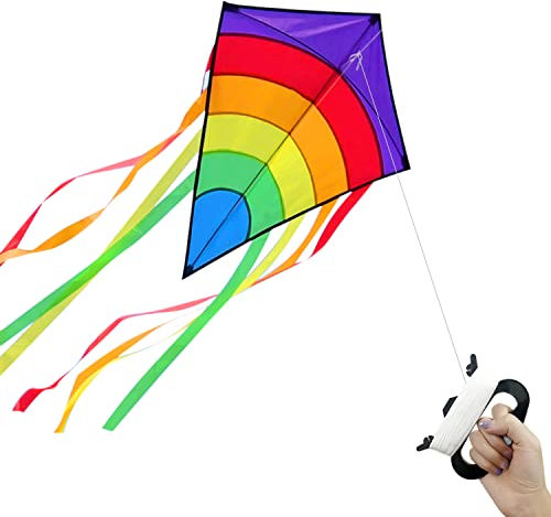 Multi Tail Diamantdrachen, Kinderdrachen, Erwachsenendrachen, Regenbogen Long Tail Single Line Drachen, Outdoor Spielzeug in Parks und Stränden, Picknick, Camping und Familienaktivitäten