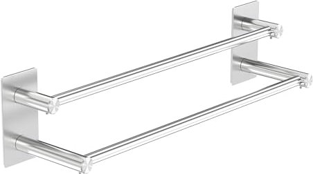 Strength Enemy Handtuchhalter ohne Bohren, Bad Handtuchstange Edelstahl Gebürstet Selbstklebend Badetuchhalter Doppelt Wandmontage Geeignet für Badezimmer Küche (Silber, 70CM)