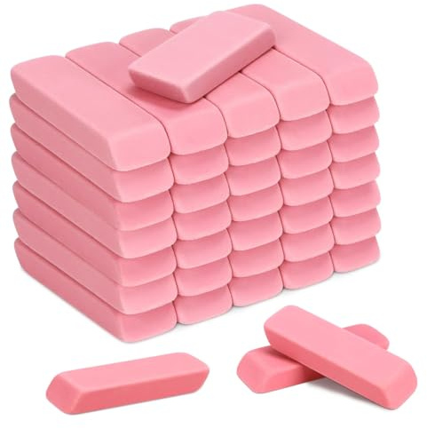 PRALB 144 Pack Pink Erasers Bulk Erasers for Art, School, and Office Use, Classroom