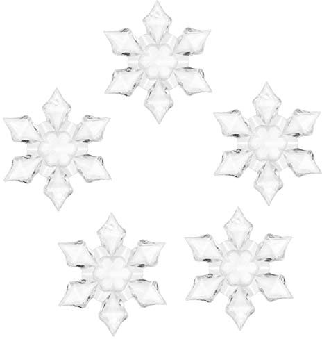 STOBAZA 72 STK Acryl-Schneeflocke Schneeflockenanhänger Acryl Schneeflocke Selber Machen Winterlicher Baumschmuck Miniatur-weihnachtsbaumschmuck Klarer Christbaumschmuck Winterschmuck Weiß