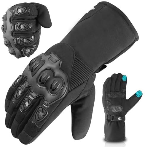 SAWANS Motorbike Motorcycle Gloves Waterproof Touch Screen Full Finger Lightweight Winter Thermal Men Riding Windproof Mountain Biking Outdoor Activities