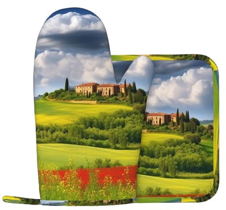 Tuscany Lot de 2 maniques et maniques en silicone antidérapant et résistant à la chaleur pour cuisine