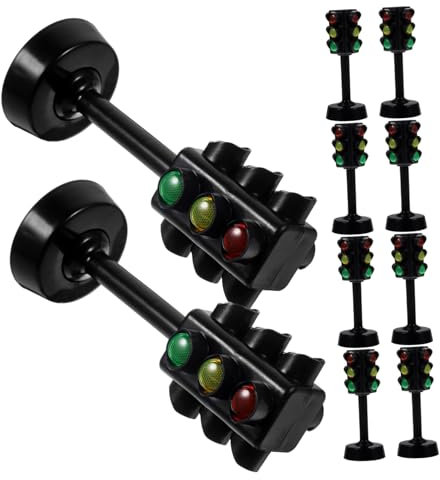 KOMBIUDA 12pièces Lot de Jouets Feu De Signalisation Lumineux pour Garçon Fille Modèle Éducatif Stable Et Décoratif pour Jeu De Rôle Et Apprentissage Routier