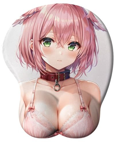 Anime Fille Japonais Manga Waifu 3D Tapis de Souris, Repose-Poignet Doux, Tapis de Souris de Dessin animé, Ergonomique Tapis de Souris