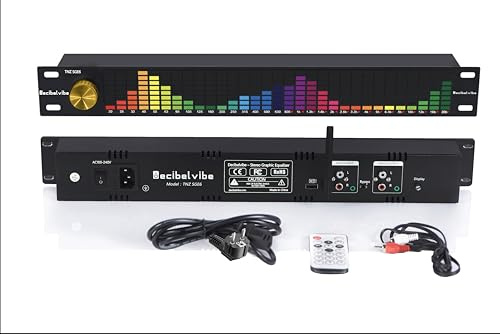Decibelvibe TNZ SGE6 – Audio-Grafik-Equalizer mit Eingang / Ausgang RCA-Klinke 3,5, kabelloser Eingang über ein integriertes Mikrofon, USB- und Bluetooth-Eingang, Audio-Vorverstärker für