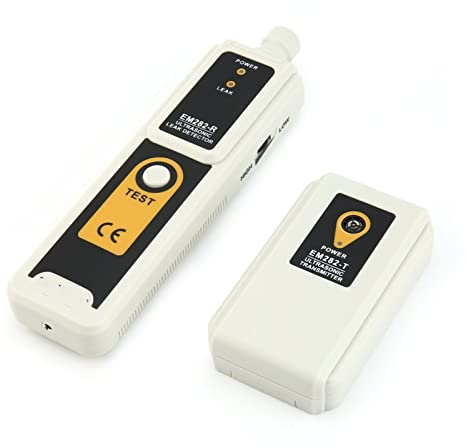 KONGMM Gasdetektor Gasmessgerät, EM282. Ultraschallleckdetektor 40kHz Sender Zuverlässiger Erfassung Gas Flüssigkeitsleckmonitor LED Indikator für Haus Büro