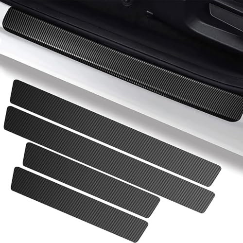 HWMUMI 4 Stück Auto Einstiegsleisten Schutz für VW Touran I Bj. 2003-2010, Kohlefaser Türschweller Aufkleber Anti Scratch Autotür Schutzfolie Lackschutzfolie Styling Zubehör