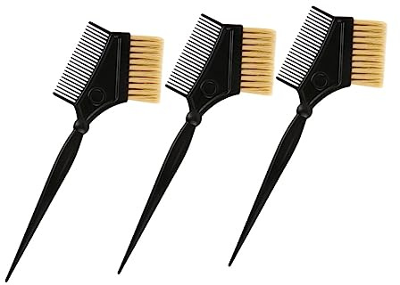 EXQUIMEUBLE Strumenti Professionali per Tintura Chioma in ABS Nero Set 3 Pettini Manico Ergonomico per Parrucchieri per Saloni e Fai da Te