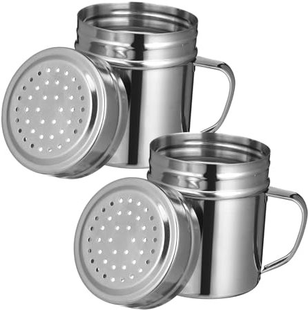 HEALEEP Contenitori Per Condimenti in Acciaio Inossidabile Con Manico, Set Da 2 Pezzi, Resistente Alla Corrosione, Capacità Media, Per Ristoranti e Uso Cucina Quotidiano
