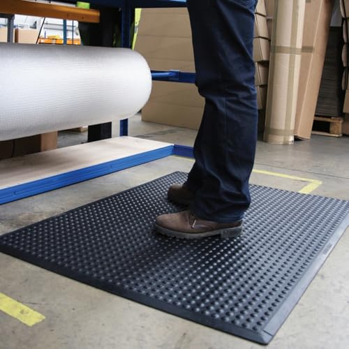 Chefline Non-Slip Anti-Fatigue Mat Indoor/Outdoor Heavy Duty Rubber Mat 122cm x 91.5cm Ideal For Workstations • Commercial Kitchens • Warehouses and etc.