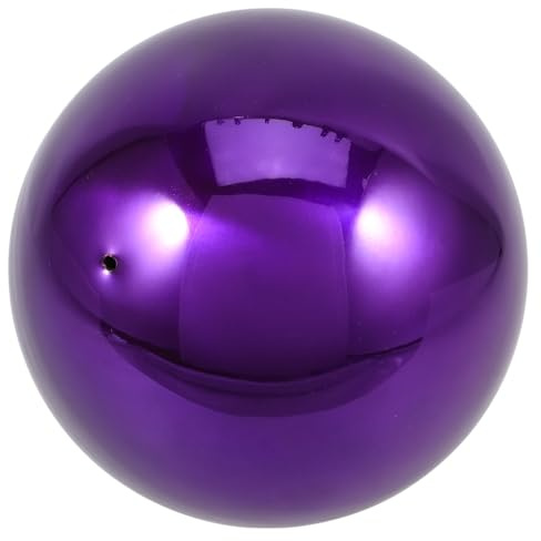 HOMSFOU Sfera Riflettente da Giardino in Acciaio Inox Lucido 150mm, Globo Specchio Decorativo Color Gemma Viola per Esterni, Sfera Osservazione Portatile Multifunzione