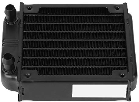 PL180A wassergekühlter Kühler, schwarzes Aluminium-Wasserkühlsystem für PC-CPU und GPU, 8-flacher Rohr-Kühlkörper mit Vakuumlöten für die Halbleiter- und Industriekühlung