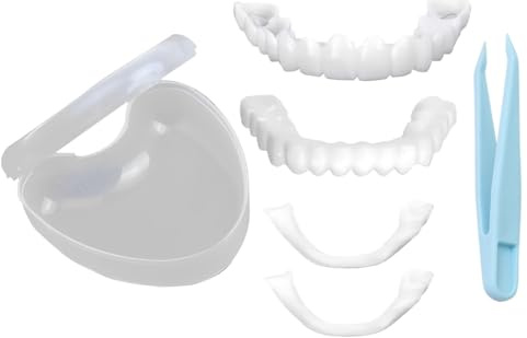 JHAZUN Faccette Denti 2 Coppie, Sistema Adesivo Sicuro per Denti Imperfetti, Trasformazione Sorriso Senza Dolore, Protesi Dentarie Temporanee per Uomini e Donne, Nuovo Arrivo