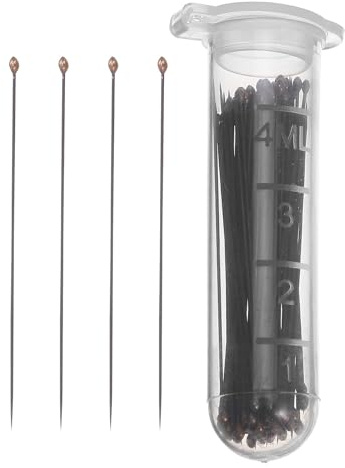 SHINEOFI Kit d'aiguilles en Acier Inoxydable pour Fixation de Spécimens d'insectes et Papillons, Épingles Noires avec Amortissement et Réduction des Reflets, Accessoires pour Travaux