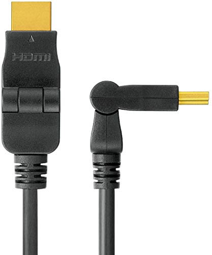 PremiumCord Cavo HDMI 4K Ad Alta velocità M/M, 10,2 Gbps con Ethernet, Compatibile Video 4K@30Hz, Full HD 1080P, Deep Color, 3D, Arc, HDR, Dolby TrueHD, Connettore Pieghevole Placcato Oro, Nero, 5 m