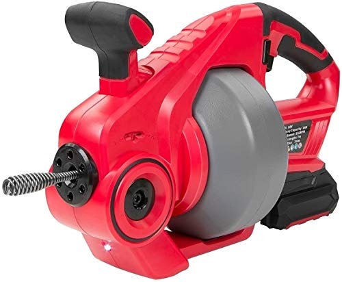 Drain Auger Automatic Feed Handheld Cordless Drain Clog Remover for 3/4 to 2(19-50mm) Pipes, Drain Auger with 25Ft(7m) Replaceable Flexible Shaft, Snake Sink Clog Pipe Plumbing Power Tool Dredger