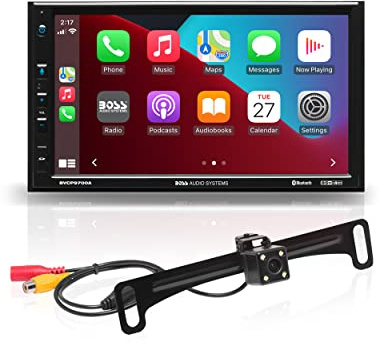 BOSS Audio Systems BVCP9700A-C Car Stereo System - Apple CarPlay, Android Auto, 7 Inch Double Din, Touchscreen, Bluetooth Audio and Calling Head Unit, Radio Receiver, No CD Player, Backup Camera