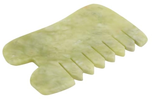 FRCOLOR Jadestein Gua Sha Kratzmassagegerät Gesichtsmassage Stein Gua Board für Gesichtskörpermassage Spa Akupunktur Therapie Grün (9. 2X6. 1Cm)